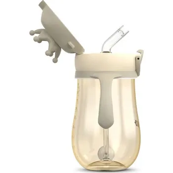 Dětské zboží NENO Hrneček se slámkou 280 ml krémový