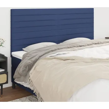 Čelo postele 4 ks modré 90x5x78/88 cm textil - 8720287243564