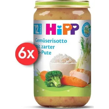 Dětská výživa HIPP BIO Zeleninové rizoto s krůtím masem, 6× 250 g