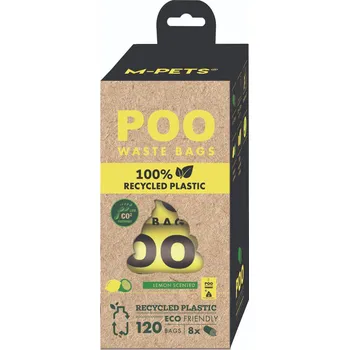 sáček na exkrement M-Pets POO sáčky na exkrementy z recyklovaného plastu citronové 120 ks