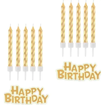 Godan Sada svíček narozeniny - happy birthday - zlaté - 32 ks - 7 cm
