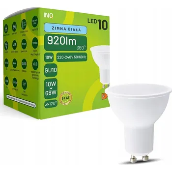Žárovka Výkonná LED žárovka GU10 10W se studeným bílým světlem 6500K 920lm MR037CW INQ