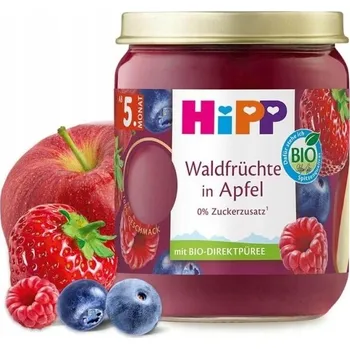 Dětská výživa HIPP BIO LESNÍ OVOCE V JABLKU 100% OVOCNÁ PŘESNÍDÁVKA