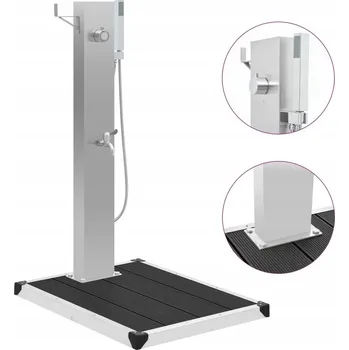 Zahradní sprcha Sprchový panel Greatstore vidaXL, stříbrný