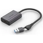 Adaptér Vention ACYHB USB-C/USB-A na HDMI 1080p, 0,15 m