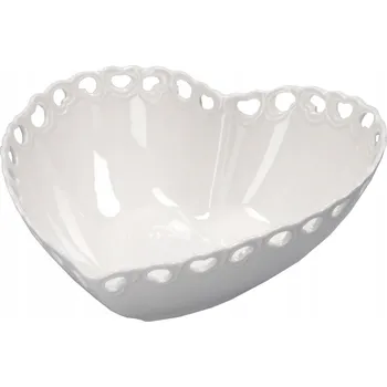 Zdobená miska ve tvaru srdce 20 cm Valentino La Porcellana