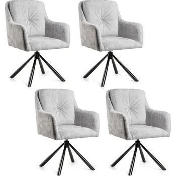 Jídelní židle Sada 4 ks jídelních křesel Idaho šedá