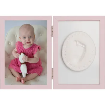 Dětsný nábytek Tiny Memories Sada na otisk miminka - dvojitý rámeček s modelínou pro otisk ručičky nebo nožičky, rů