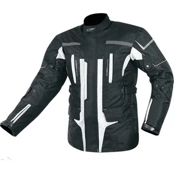 Moto bunda MAXX - NF 2201 Textilní bunda dlouhá černo-stříbrná XXXL