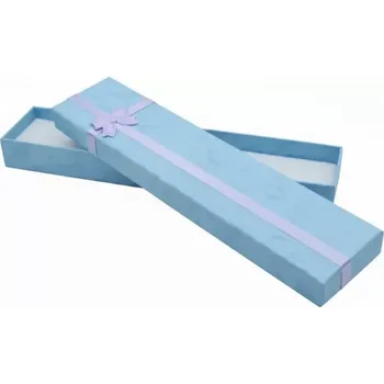 Dárková krabička Papírová krabička na šperky - dlouhá modrá