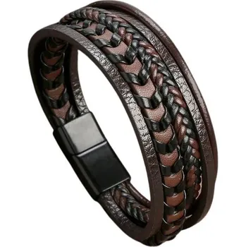 Náramek Flor de Cristal Pánský náramek Adiel2 - hnědo-černý