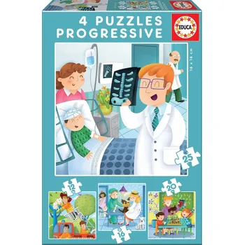 Puzzle Educa Puzzle Budoucí povolání 4v1 (12,16,20,25 dílků)