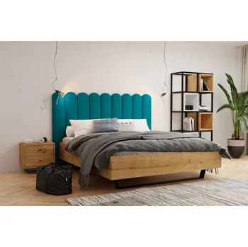 Čalouněný nástěnný panel plot 20 x 70 x 5 cm nebeská modrá