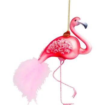 Vánoční dekorace LAALU Vánoční ozdoby - plaměňák, 15 cm