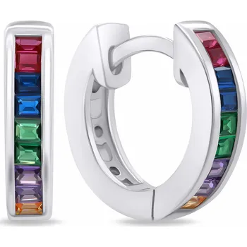 Oblečení a móda Brilio Silver Stylové stříbrné kruhy s barevnými zirkony EA664WRBW (Ag 925/1000, 3,4 g)