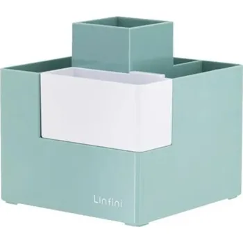 DELI Linfini 4 oddíly + 1 vyjímatelný box, plastový, zelený