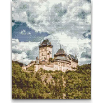 Diamantové malování Painting Queens Diamantové malování Hrad Karlštejn 4, 40 × 50 cm, s rámem, hranaté