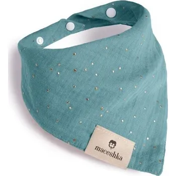 Dětské zboží Slintáček Maceshka jednoduchý Eucalyptus, zlatý puntík