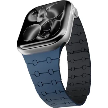 Elektronika Epico Magnetic+ Silicone řemínek Apple Watch SE 40mm/Series 1-9 38/40/41mm, 10-11 42mm - modrý
