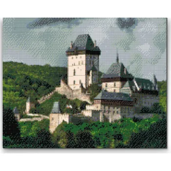 Diamantové malování Painting Queens Diamantové malování Hrad Karlštejn 3, 60 × 80 cm, bez rámu, hranaté