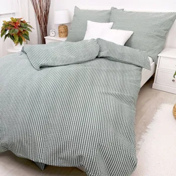 Povlak na polštářek Krepový povlak na polštář 70x90 - Pruhy zelené II.jakost Zapínání: knoflík