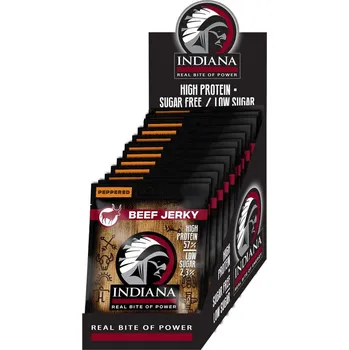 Indiana Jerky hovězí Peppered 375g - display (15 x 25g)