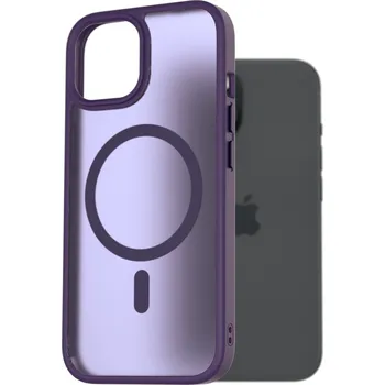 Pouzdro na mobilní telefon AlzaGuard Matte Case Compatible with Magsafe pro iPhone 15 tmavě fialový