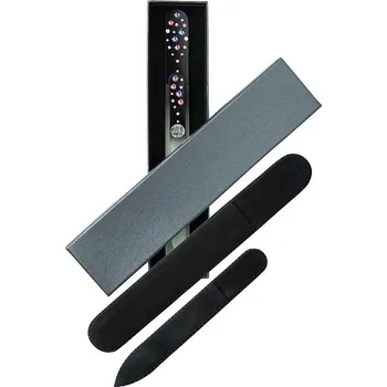 Kosmetika DUKAS Skleněný pilník na nehty velký a malý s kamínky Swarovski - Fialovo-Růžové kamínky