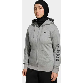 Dámská mikina ADIDAS Dámská fitness mikina s kapucí na zip S ŠEDÁ