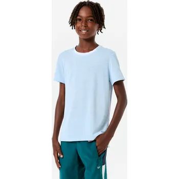 Pánská móda DOMYOS Dětské fitness tričko 14 LET MODRÁ|ŠEDÁ