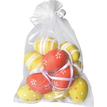 Velikonoční dekorace Velikonoční plastová vajíčka, mix barev, 12 ks - mix variant či barev