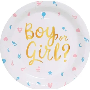 Talíř Guirca Baby shower sada 6 talířů 23 cm