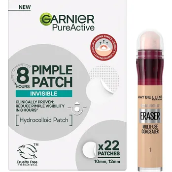 Kosmetická sada GARNIER Pimple Patch 22 ks + MAYBELLINE NEW YORK Instant Anti-Age Eraser Light 6,8 ml