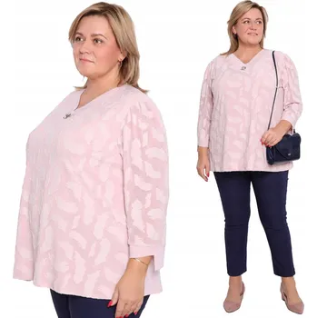 Dámská halenka Růžová halenka s plus size vzorem velikost 48/50