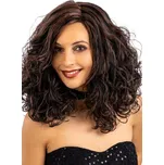 Carnival Toys Hnědá vlnitá paruka s černým melírem