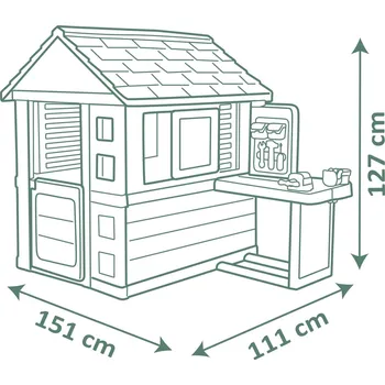 Hra na zahradu Smoby Domeček Life Nature s dílnou pro kutily