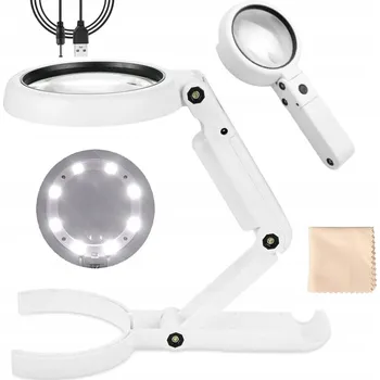 Lupa LED LUPA SKLO ZVĚTŠOVACÍ PRO ČTENÍ 11x 5x ZVĚTŠENÍ S PODSVÍCENÍM