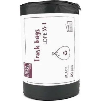 Pytle na odpadky Sáčky na odpad 35l IDEA HOME černé pytle na odpad 35 litrů 50 ks