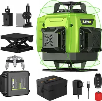 Měřící laser Laserová vodováha křížová, plošná, 4D profesionální 360° LASER