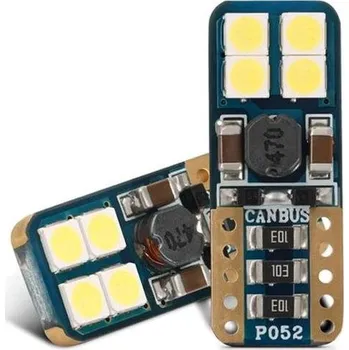 Povinná bezpečnostní výbava Rabel LED autožárovka T10 W5W Canbus 8 smd 3030 bílá, boční + stabilizátor