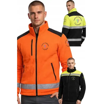 Pánská mikina Mikina Fleecová Reflexní BOZP 340 g Teplá 3XL