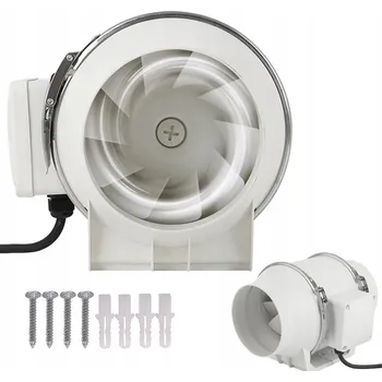 Domácí ventilátor Výkonný potrubní ventilátor 45W 100mm 2600 ot/min 150 m3/h tichý