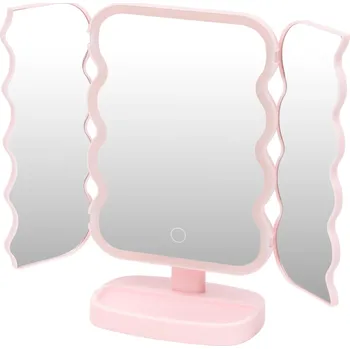 Kosmetické zrcátko Kosmetické zrcátko s LED osvětlením, skládací a stmívatelné
