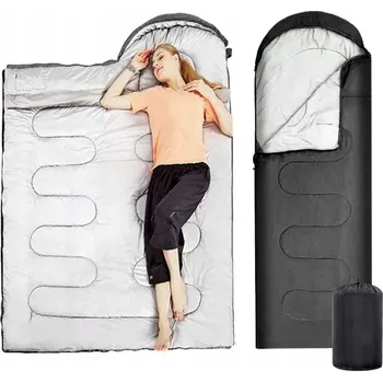 Spacák 210x75 cm Turistický spacák s kapuce 2v1 Lehká deka Obal Teplý Lehký