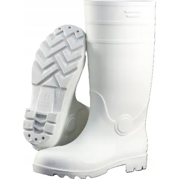 Pracovní obuv HOLÍNKY GUMÁKY S5 ZDVIHÁK VLOŽKA BOTY BÍLÉ OCHRANNÉ VEL 45