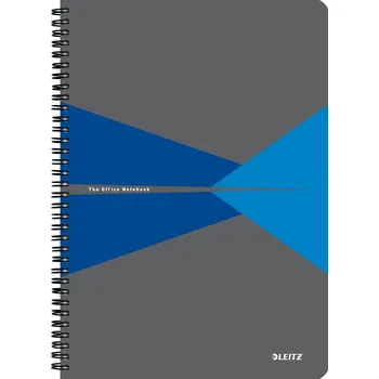 Zápisník LEITZ Office A4, plastové desky, linkovaný, modrý