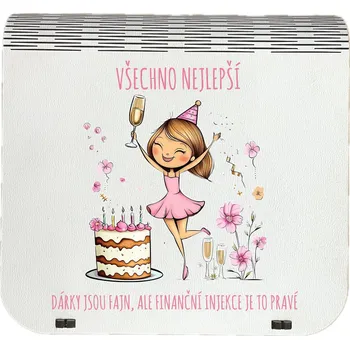 Vánoce Coolkousky Originální dárková krabička na bankovky v injekcích - "Všechno nejlepší" - pro dámy