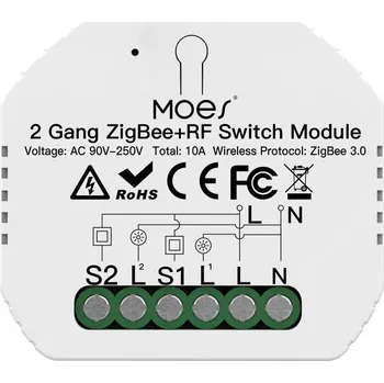 vypínač Spínač Moes ZÁPUSTNÝ RELÉOVÝ SPÍNAČ ZigBee
