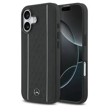 Pouzdro na mobilní telefon Mercedes Leather Star Pattern and Stripes MagSafe Zadní Kryt pro iPhone 17 Black/White