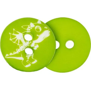 Knoflík Knoflíky Žirovnice Knoflík 1,5 cm dráček zelený 2 dírky 44300 sada 6 ks